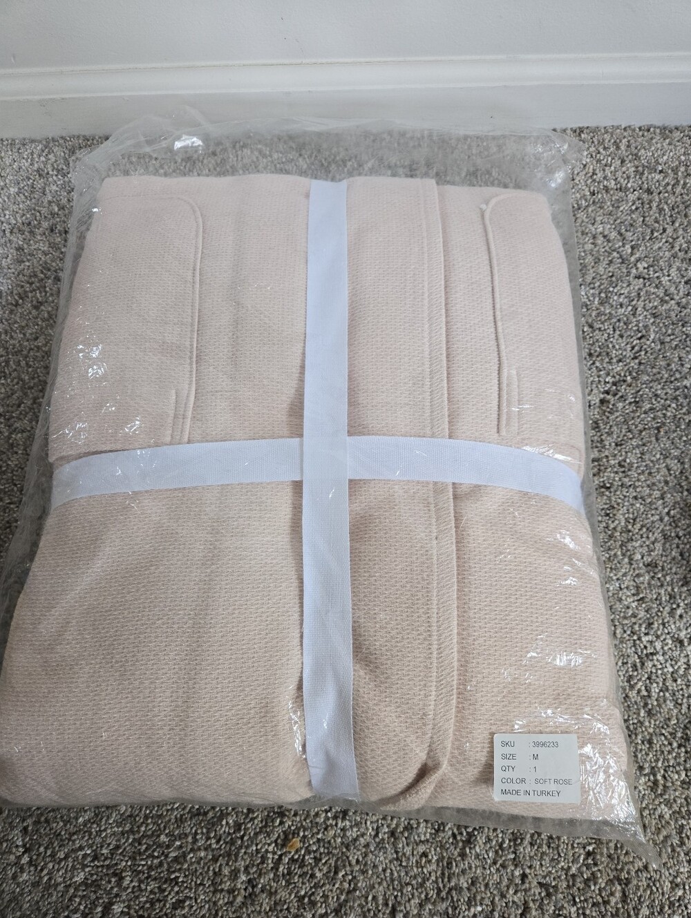 Pottery Barn Cotton Waffle knit Spa Robe Medium- color Soft Rose DISCONTINUED - Picture 4 of 5